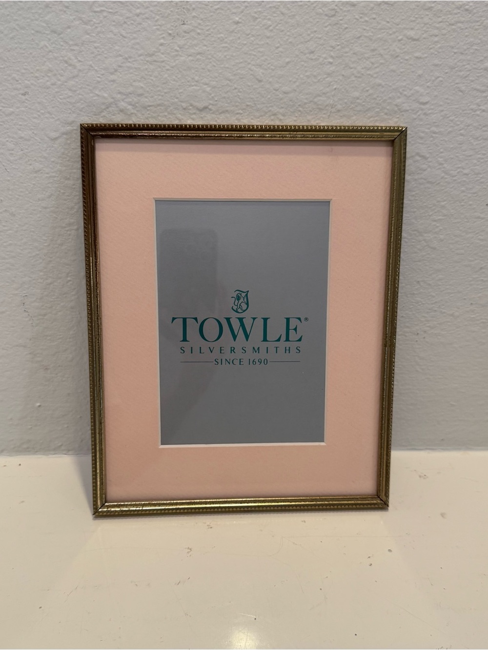 Vintage Towle 8x10 Tarnished Brass Picture Frame with Removable Picture Mat